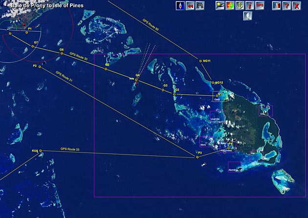 routes de navigation vers l'île des pins, nouvelle-calédonie